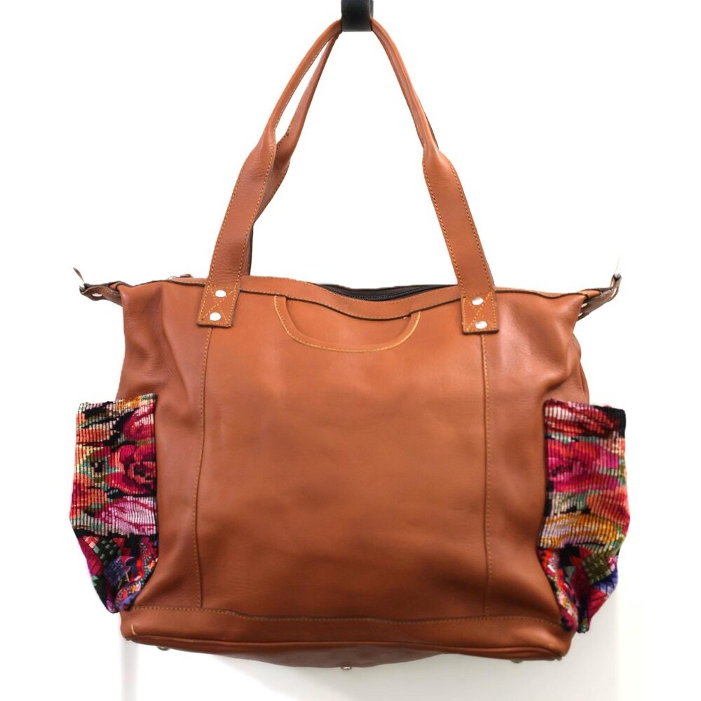 Guatemalan Convertible Bag | 100% Full-Grain Leather Vintage Huipil | Unique Bag